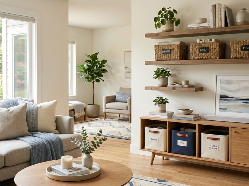 Organized modern living room from StoreNex Home